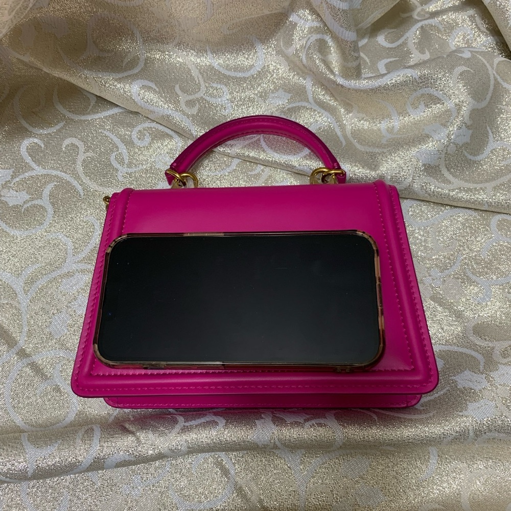 RESERVED Dolce & Gabbana Pink Mini Bag with Gold Accents - Picture 6 of 8